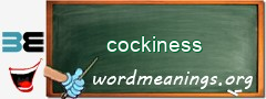 WordMeaning blackboard for cockiness